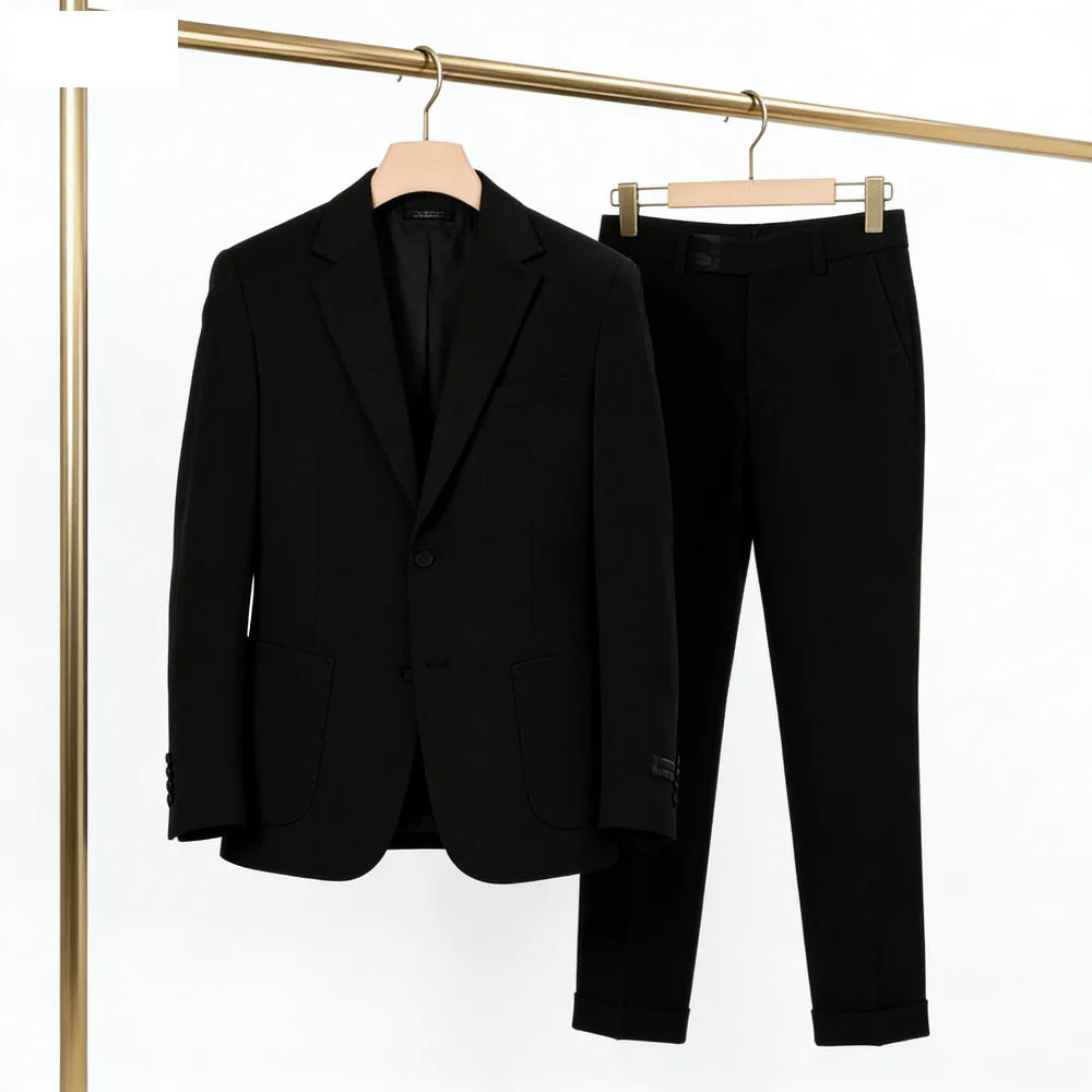 

Мужской льняной костюм-двойка для лета: пляжный комплект с винтажным пиджаком с отложным воротником и брюками