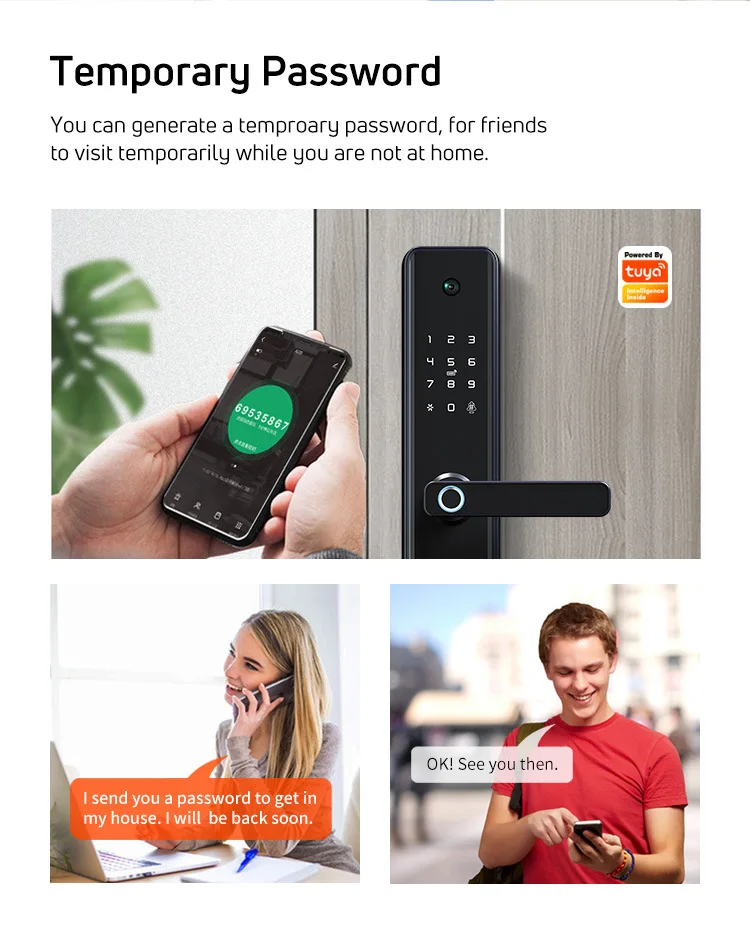 Smart Lock with Camera WiFi Smart Lock Digital Deadbolt Smart Front Door Lock Keyless Entry Door Lock WiFi Smart NFC Lock