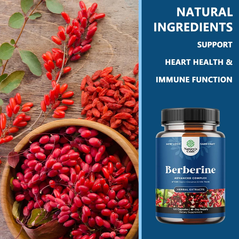 Berberine 1200 Mg with Ceylon Cinnamon and Milk Thistle, Antioxidant Supplement, Heart and Immune Support