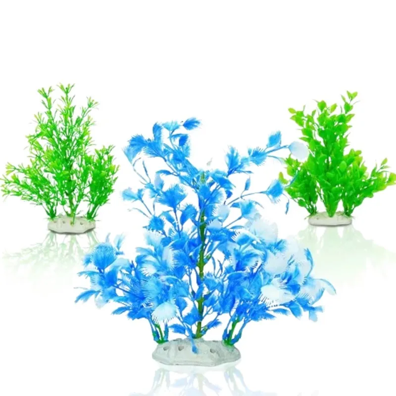 

10pcs Hot-Selling PVC Artificial Water Plants Simulated Water Grass and Small Trees Decorative Aquarium Landscaping Ornaments