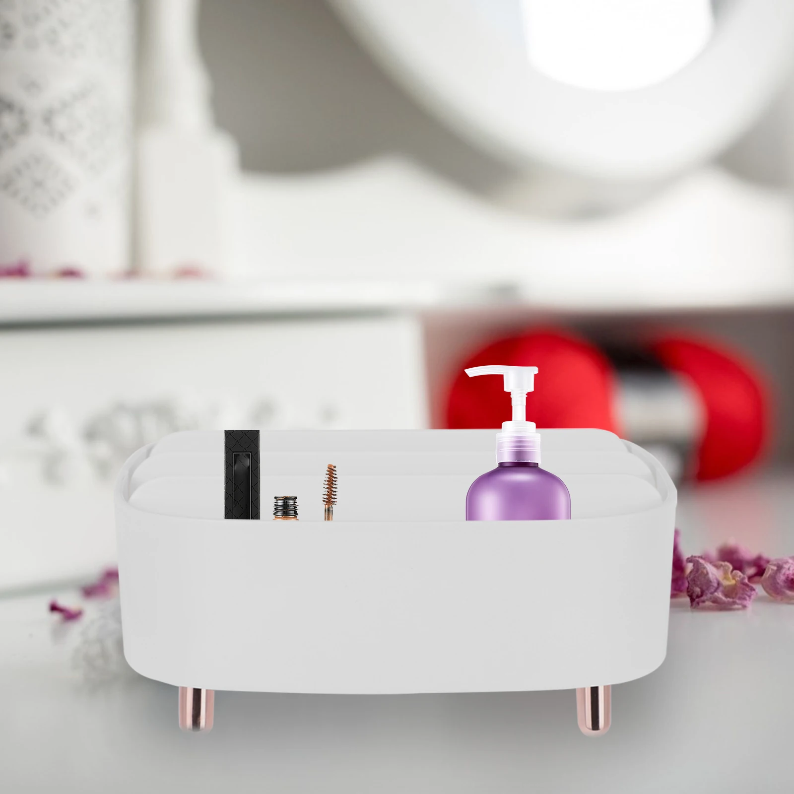 

Cosmetics Box Storage Case Makeup Holder ganizer Desktop Tidy Multi Grid PP Material Strong Durable Home Decor