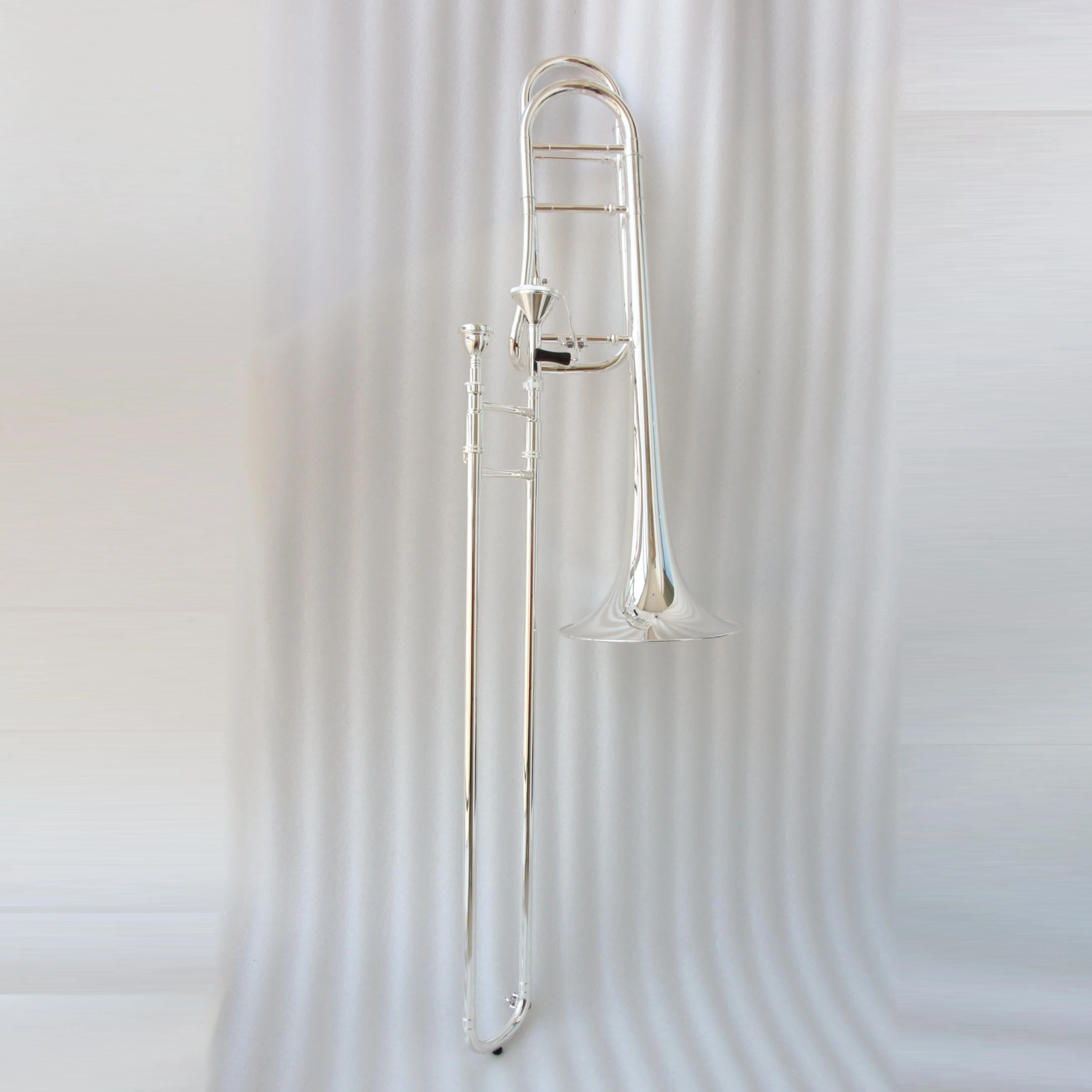 Professional Bb/F Bass Trombone High End Silver Plate Brass Instrument With Advanced Valve For Stage Performance