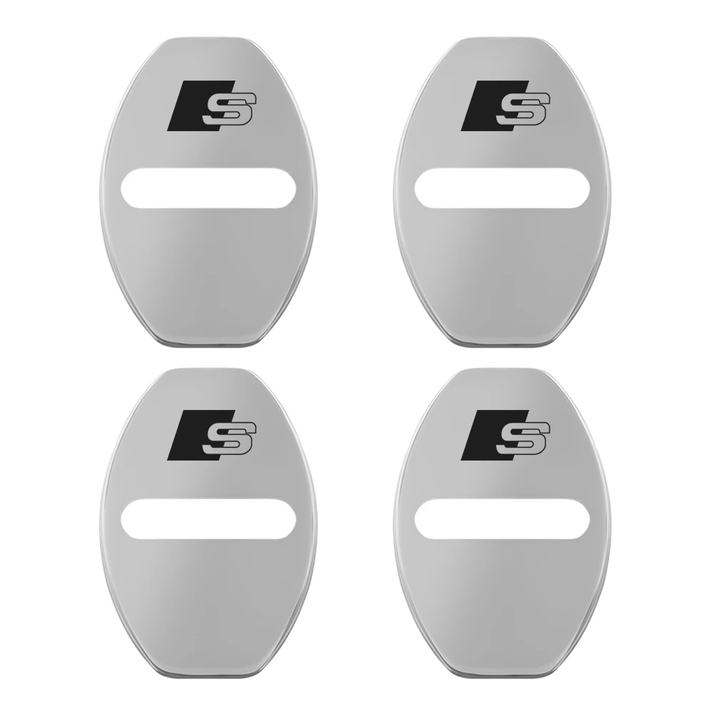4Pcs Metall Auto Türschloss Dekoration Schützen Abdeckung Für Audi Sline A1 A2 A3 A4 A4L P 8V 8L RS RS3 RS4 RS5 RS6 S1 S2 S3 S4 S5 S6 S7