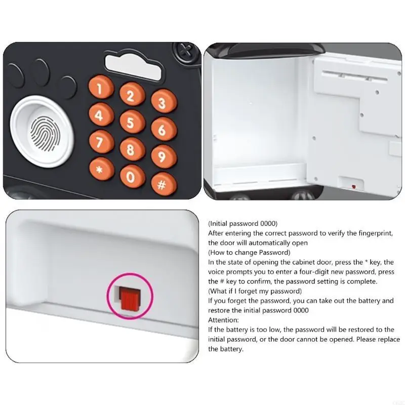 C63C Piggy รูปแพนด้าบันทึกเงินกล่องเงินสามารถประหยัดเงินได้