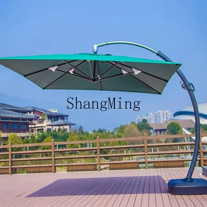 CL  parasol large commercial Roman umbrella large curved pole umbrella outdoor villa courtyard sun umbrella 3.5 meters