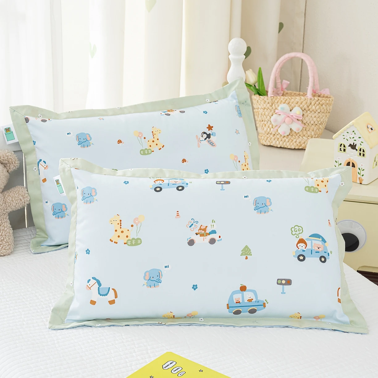 1Pc 300 TC Cotton Sateen Floral Printed Euro Size Pillowcase 40x60 cm,Pillowcover With Envelope Closure,Without Core