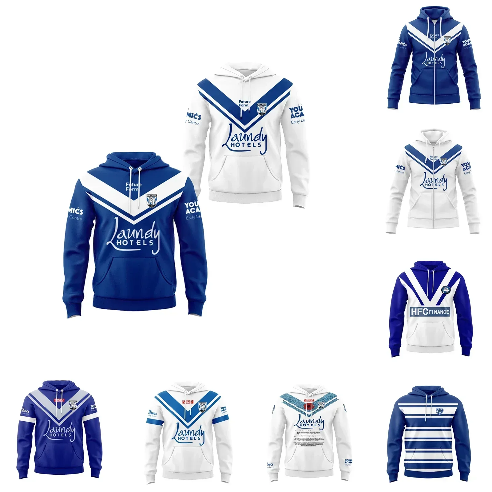 

2024 Bankstown Bulldogs Mens Home/Away Hoodie Retro Rugby Jersey customize Customize