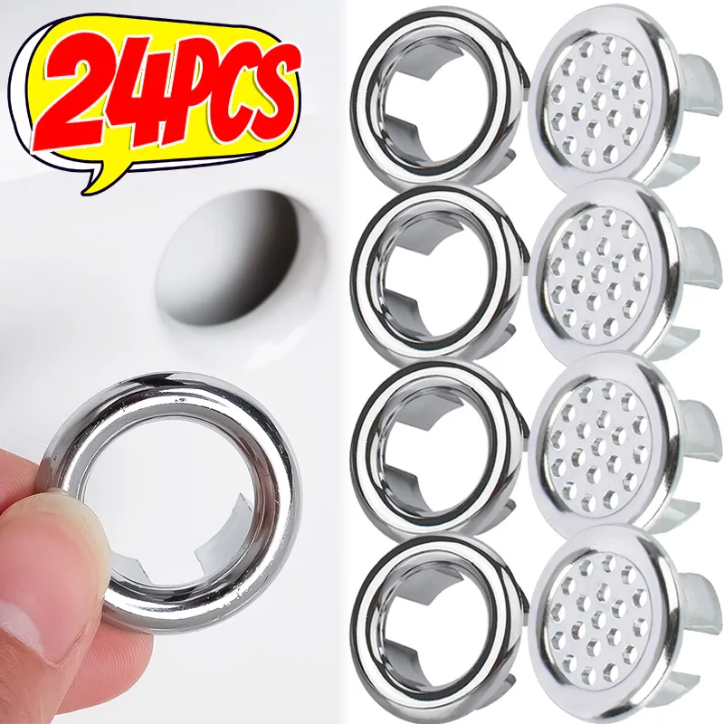 

Round Sink Overflow Cover Wash Basin Trim Bath Hollow Ring Caps Bathroom Sink Overflow Hole Covers Kitchen Bathroom Accessories