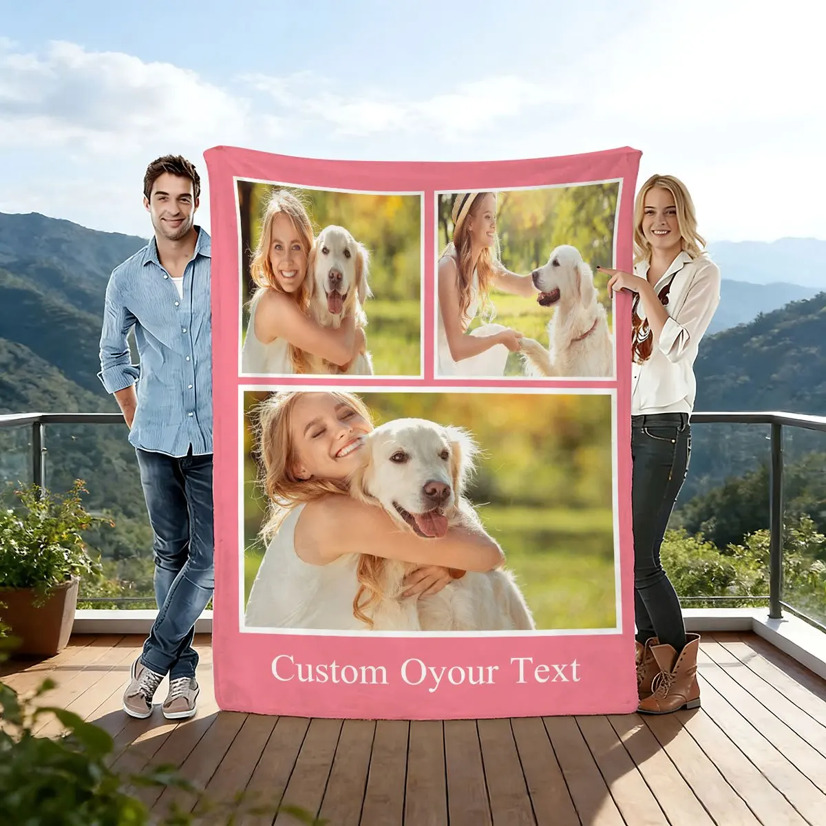 Personalized Custom Blanket with Photo - Unique Gift for Boyfriend Birthday Girls Dogs Guest Celebration Soft Comforter Throw