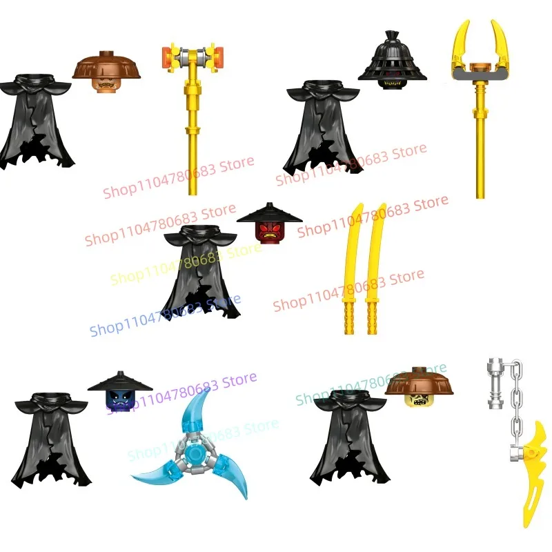 Bloques de construcción MOC H2027 H2028 H2029 H2030 H2031, modelo de ensamblaje de minifiguras Ninja, accesorios de dibujos animados de Anime, juguete para regalo coleccionable