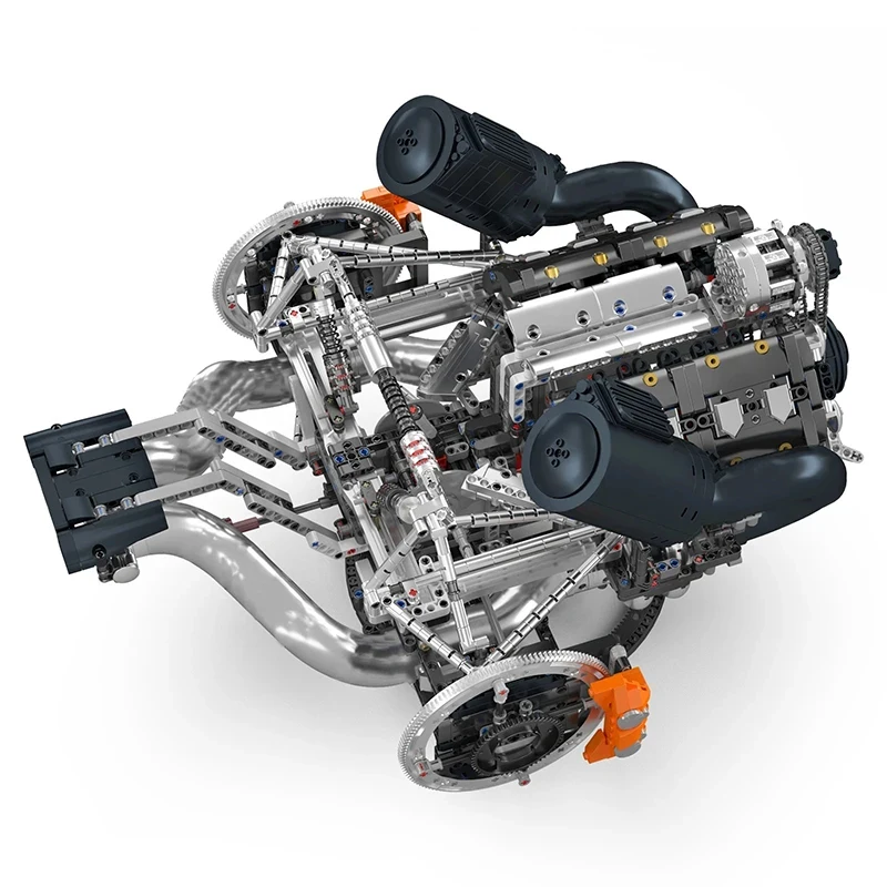Fantasievolle MOULD KING 10248 Einzigartiger Supersportwagen mit V8-Motor, hochwertige MOC-Bausteine, Montage-Spielzeug, Weihnachts- und Geburtstagsgeschenke für Kinder