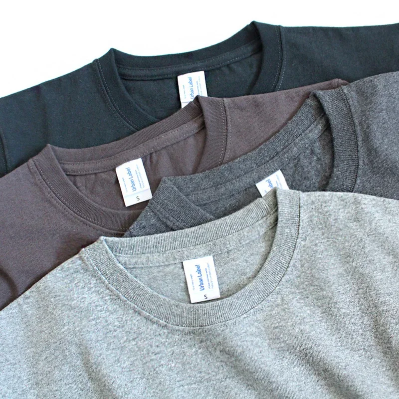 245g Thick Heavy Tshirts American Cotton Rough Solid Seamless Round Neck Short-sleeved Men Women's T-shirts Soft Leisure Top Tee