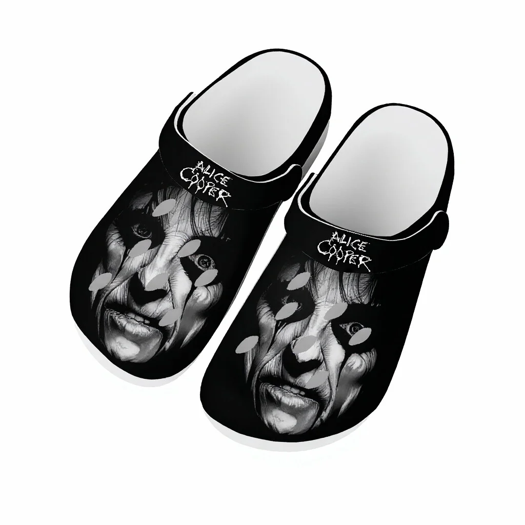 

Hot Alice Cooper Horror Sandals Mens Women Water Shoes Home Garden Clogs Custom Made Beach Bath Breathable Hole Slippers