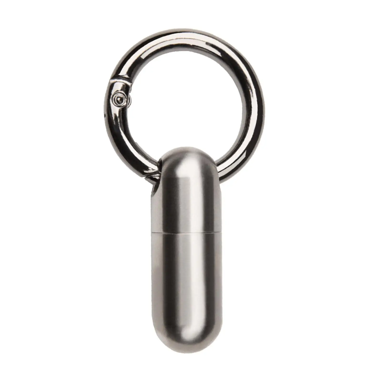 Small Pill Container Keychain Holder Bottle Single Chamber Cylindrical Pendants Keyring for Camping Outdoor Purse Vitamins Mens