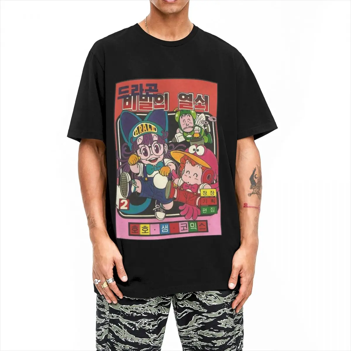 Haikyuu T-Shirt Vintage Korean 100% Cotton T-Shirts Dr. Slump Trend Cool Tee Shirt for Man Summer Y2K Retro Short Sleeve Tees