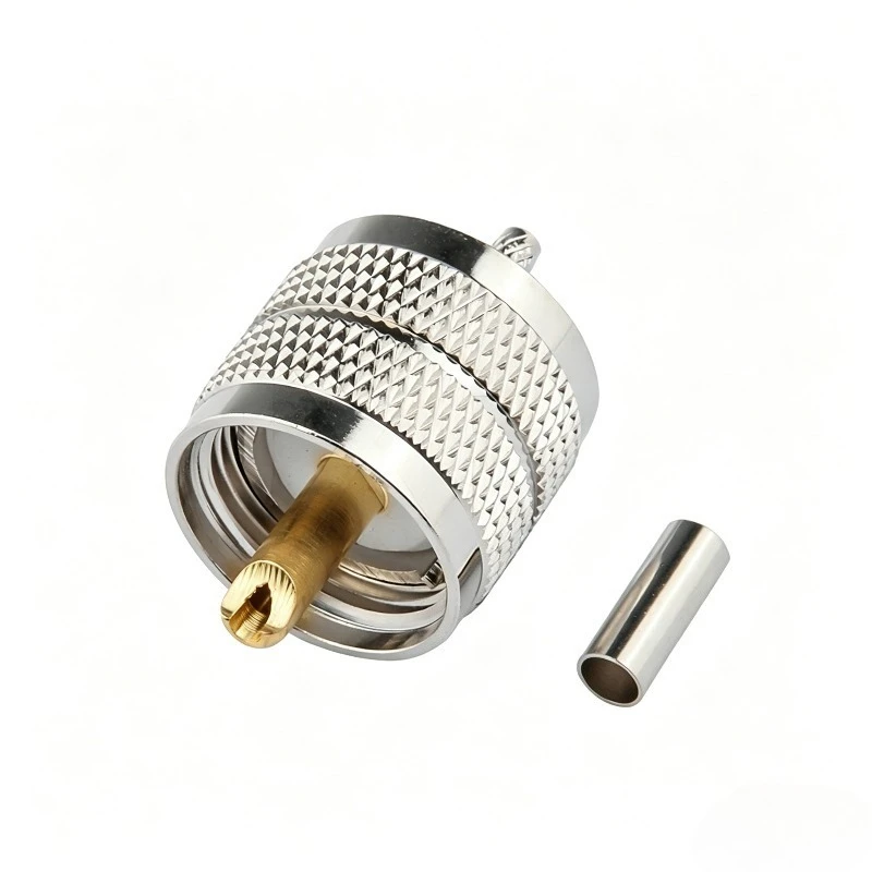 PL259 UHF Male Crimp Connector RF Coaxial PL259 Plug for RG174 RG179 RG316 RG188 LMR195 Cable 50 Ohm