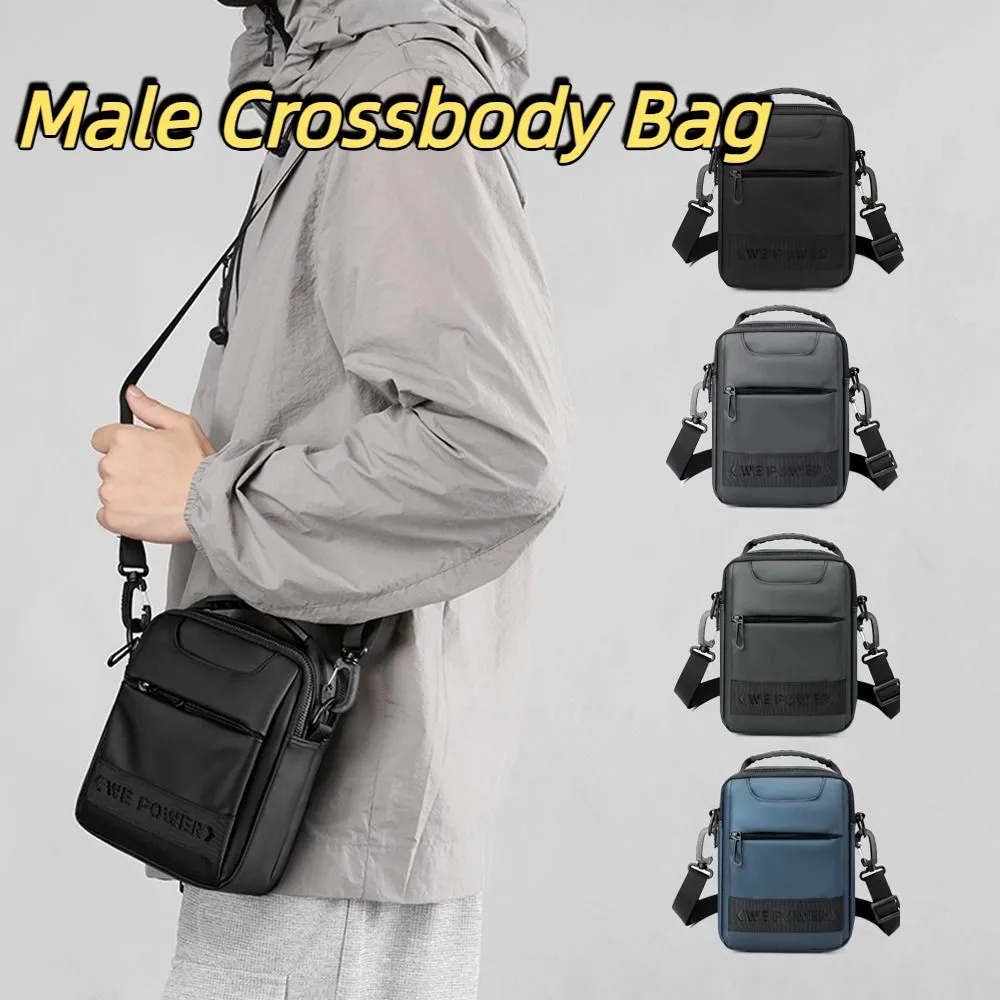 

Casual Men Crossbody Bag Large Capacity Multi-Pockets Wearable Belt Hanging Bag Multi-functional Square Small Shoulder Bag