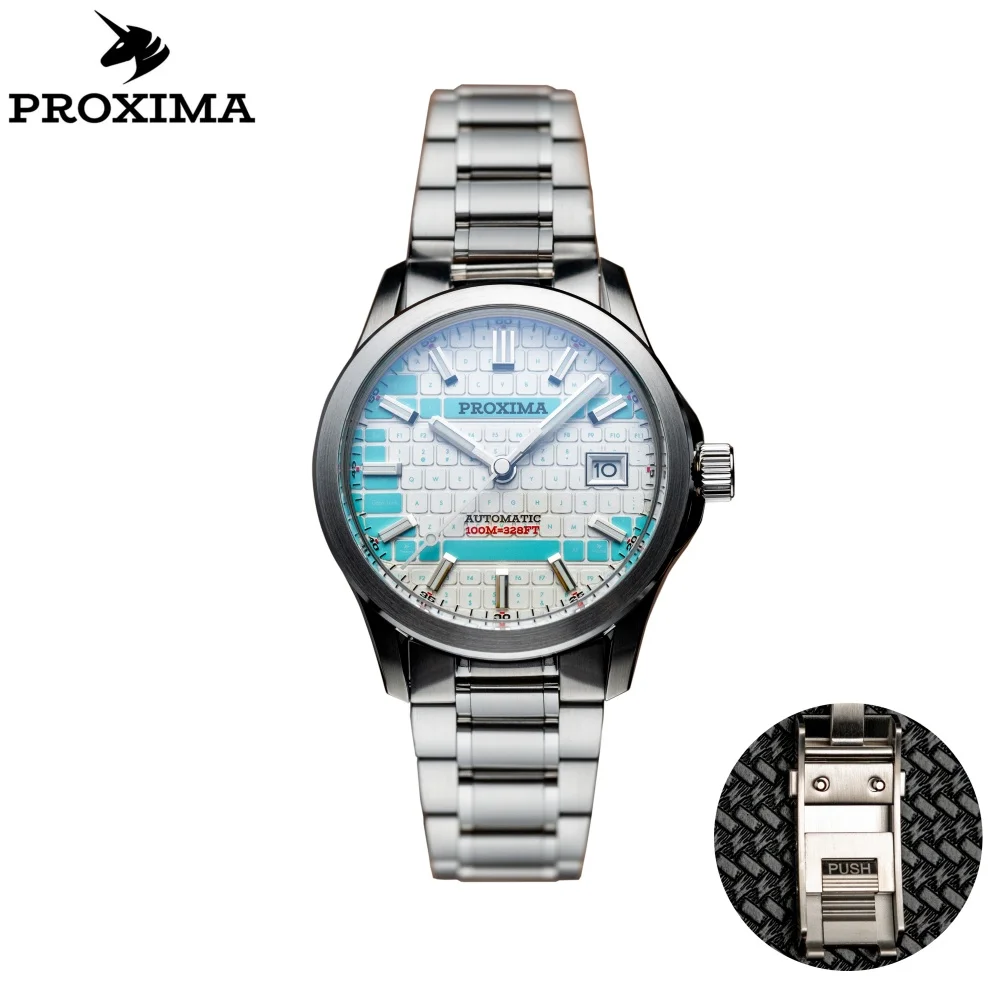 Proxima PX1733 Men Dress Watch NH36 Sapphire Automatic Mechanical Watch Waterproof 100m Bgw9 Lume Reloj