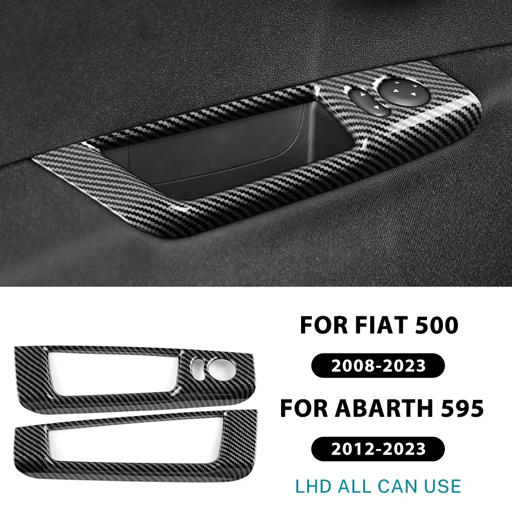 

ABS Carbon Fiber For Fiat 500 Abarth 595 695 2008-2015 2016 2017 2018 2019 2020 2021 2022 2023 Car Window Button Switch Sticker