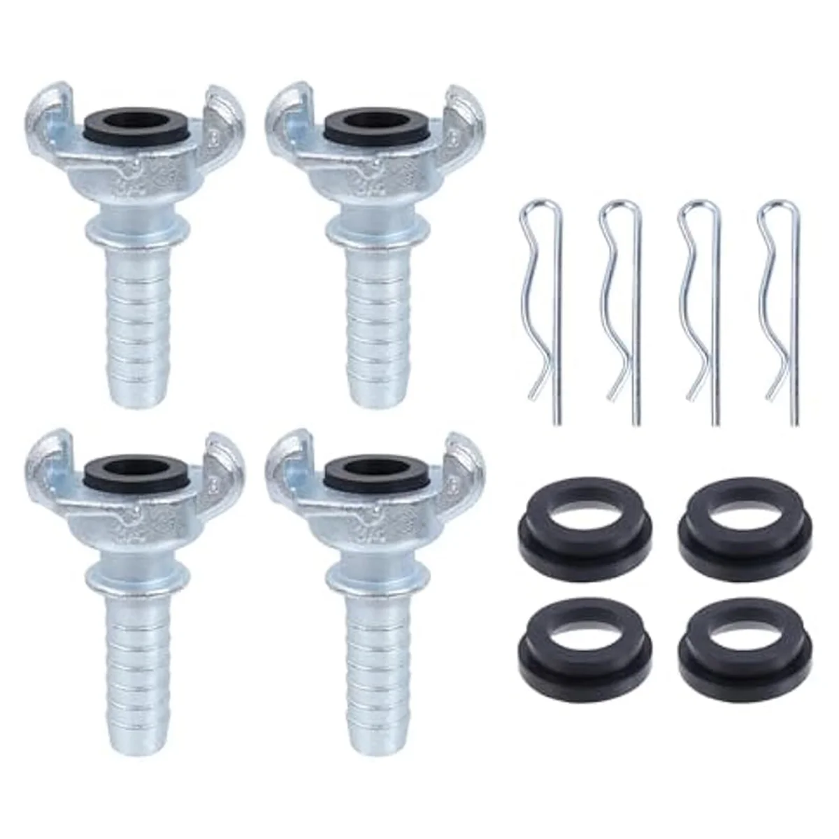 AA25 4pcs Chicago Air Fittings,3/4Inch Barb End Coupling,Universal Air Hose Connector,Industrial Pneumatic Hose Fittings