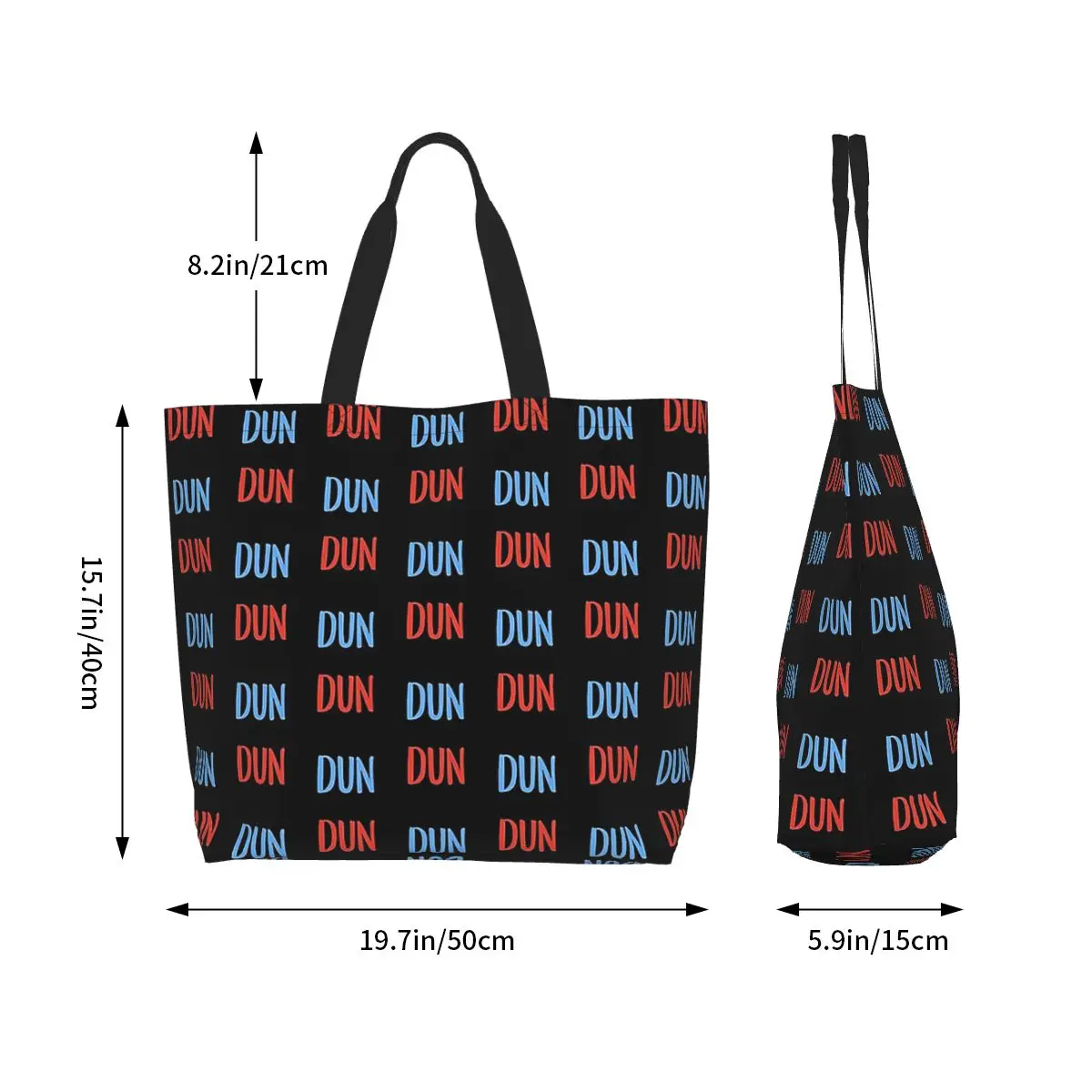 Dun Dun Law And Order Themed Shopping Tote Bag Canvas Large Capacity Shoulder Bags Shopper Grocery Handbag for Women