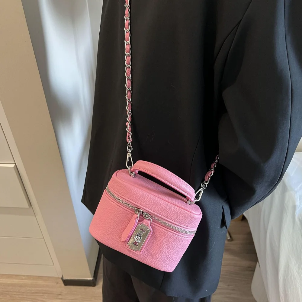 Mini borse a tracolla femminili portamonete borsa a tracolla in PU moda borsa con fibbia a lucchetto borsa per cellulare per donna