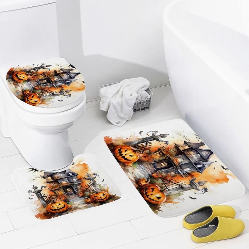 House entrance carpet Home door mat Nordic Living Room Bath Foot bathroom non-slip rugs decoration Halloween Pumpkin Autumn