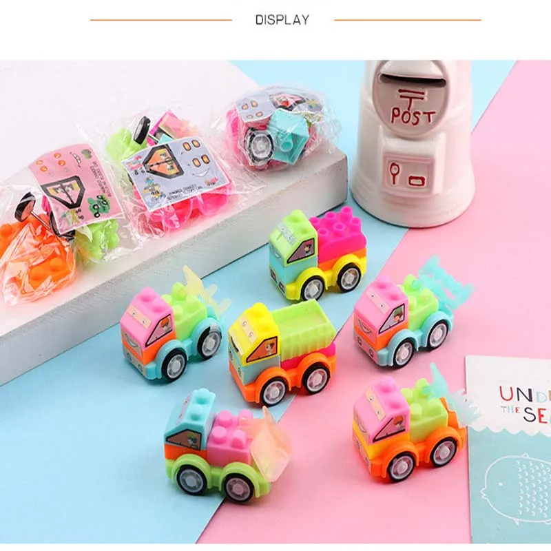 20Pcs Children's Assembly Engineering Vehicle DIY Puzzle Building Block Cars Toys Construction Vehicle Kids Birthday Party Gifts