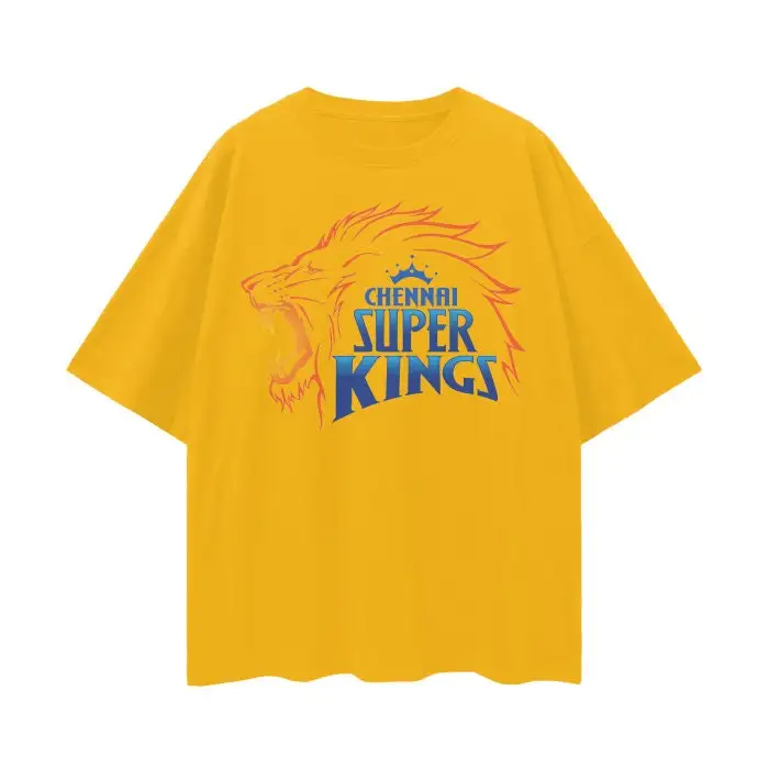 Chennai Super Kings T shirt CSK IPL Cricket Sports Streetwear 100 Cotton Loose Oversized