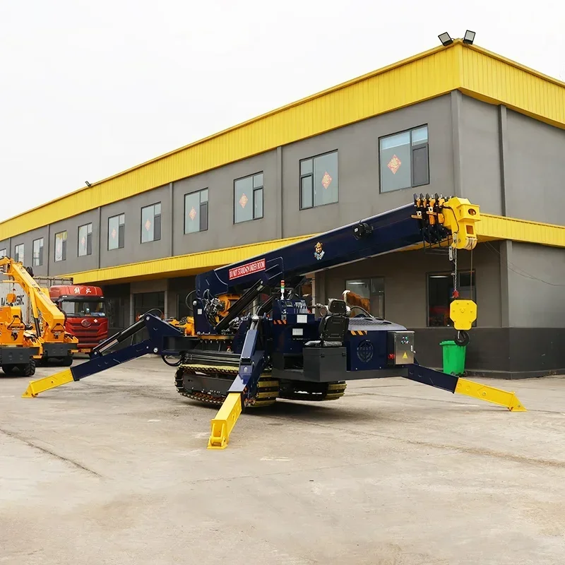12ton Hydraulic Electric Diesel Mini Crane Drive 360° Rotate Rubber Crawler Mobile Spider Crane