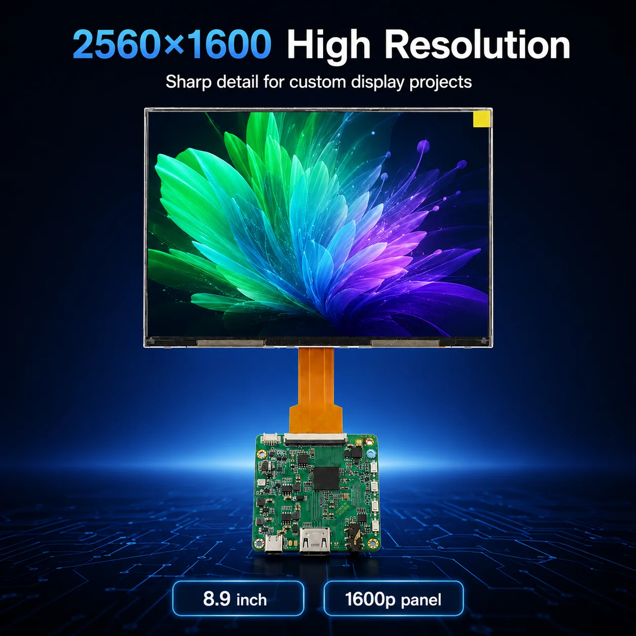 LESOWN 2560x1600 Screen Assembly Instant Setup 8.9 inch 380cd/m2 Pantalla de Visualización for Desktop