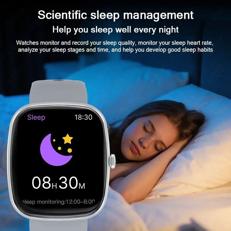 الأصلي LIGE ساعة ذكية مساعد صوتي بلوتوث دعوة معدل ضربات القلب شحن مغناطيسي النساء الرجال ساعة ذكية وسائط رياضية متعددة #4