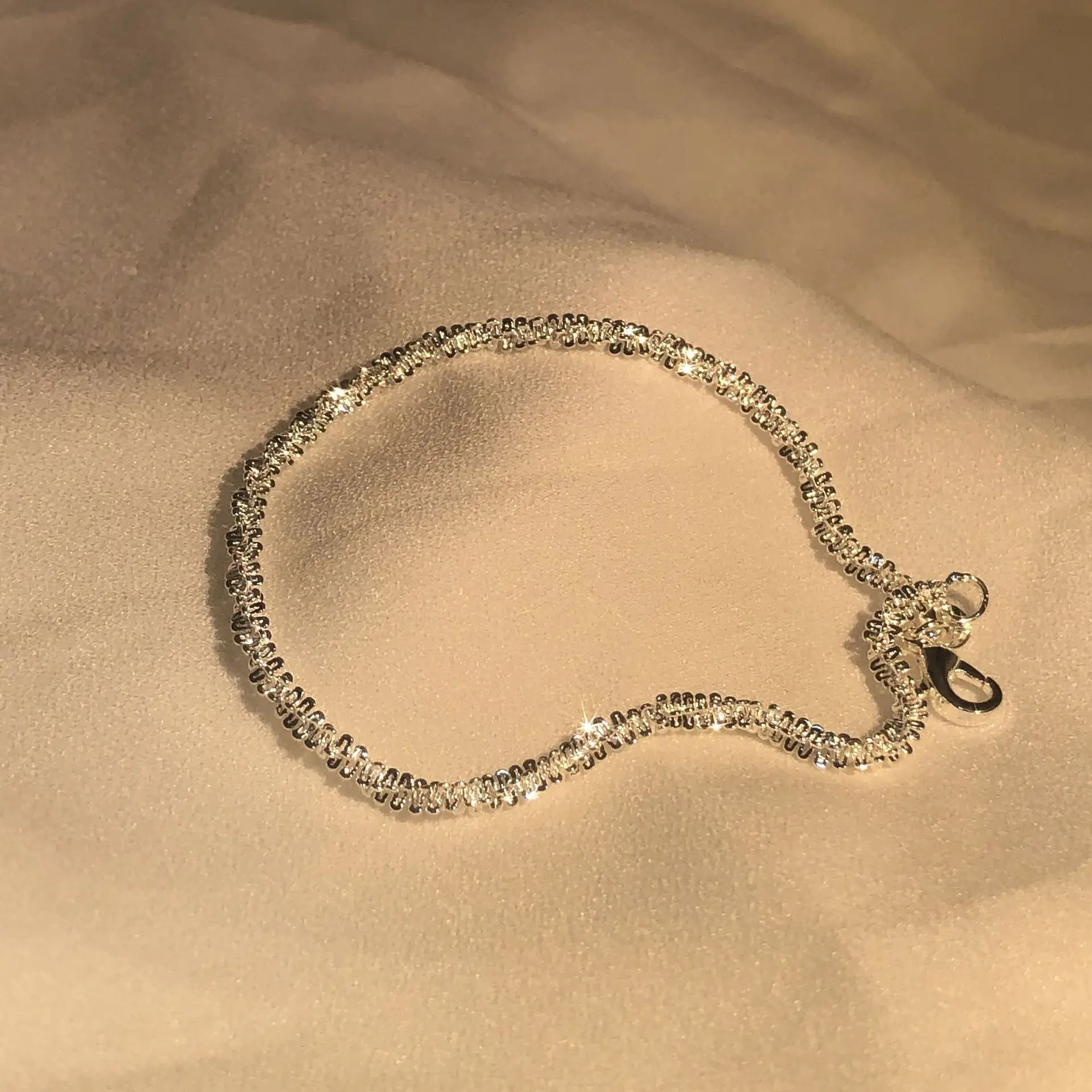 Hot New arrive 925 sterling silver delicate Shiny chain bracelets for women niche jewelry wedding daily outfits parties gifts