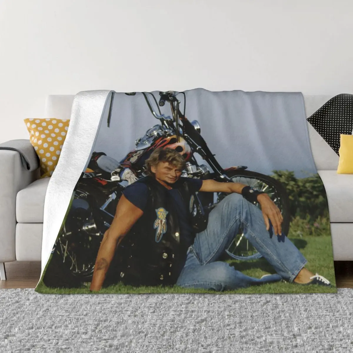 

Johnny Hallyday 001331 Plush Blankets Quilt For Bed Blankets & Throws Winter Warm Blanket Throw Blanket