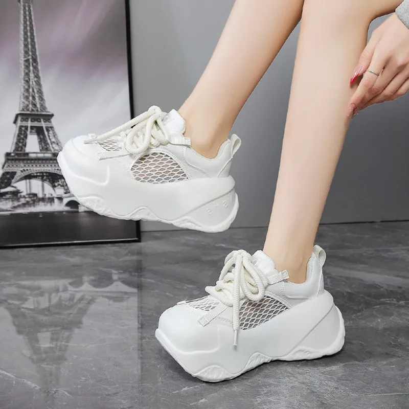 

Women Chunky Platform Sneakers Women 2026 Autumn Fashion Breathable Mesh Sport Casual Shoes Female Thick Bottom Vulcanized Shoes