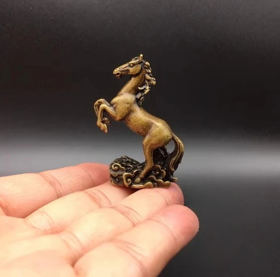 China's Archaize Pure Brass Solid Horse Small Statue #