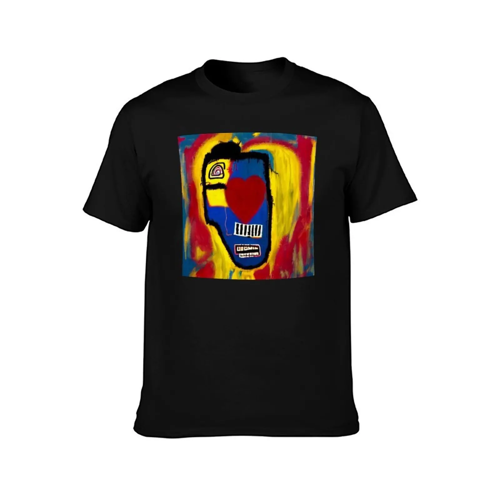 Art AI Mind And Heart Street Art T-Shirt, Summer Casual Cotton Tee, Oversized Streetwear Tops, Vintage Graphic Print