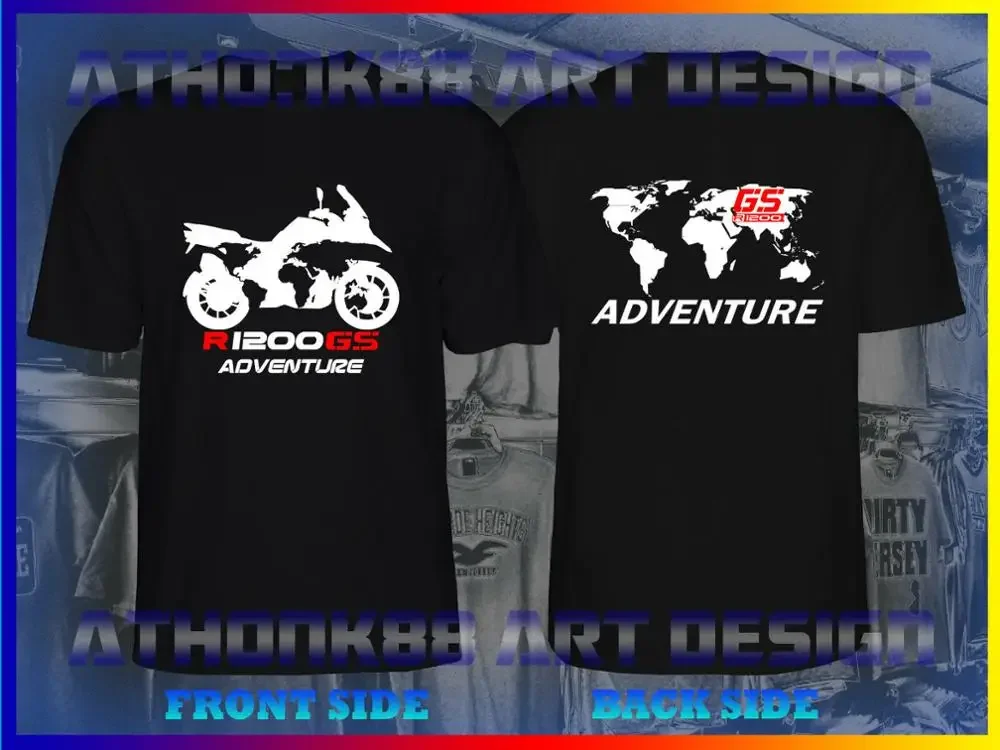 R 1200 GS ADVENTURE T-SHIRT German Motorcycle Motorrad ONE WORLD ONE GS double side