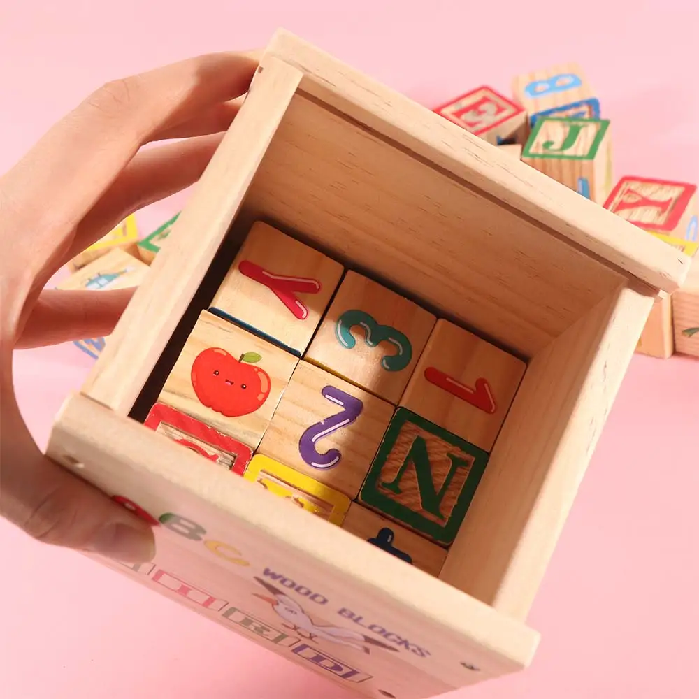 

Обучение познанию, деревянные строительные блоки, алфавит и номер, моторика, буквы, познавательные игрушки, мультяшные ранние образование