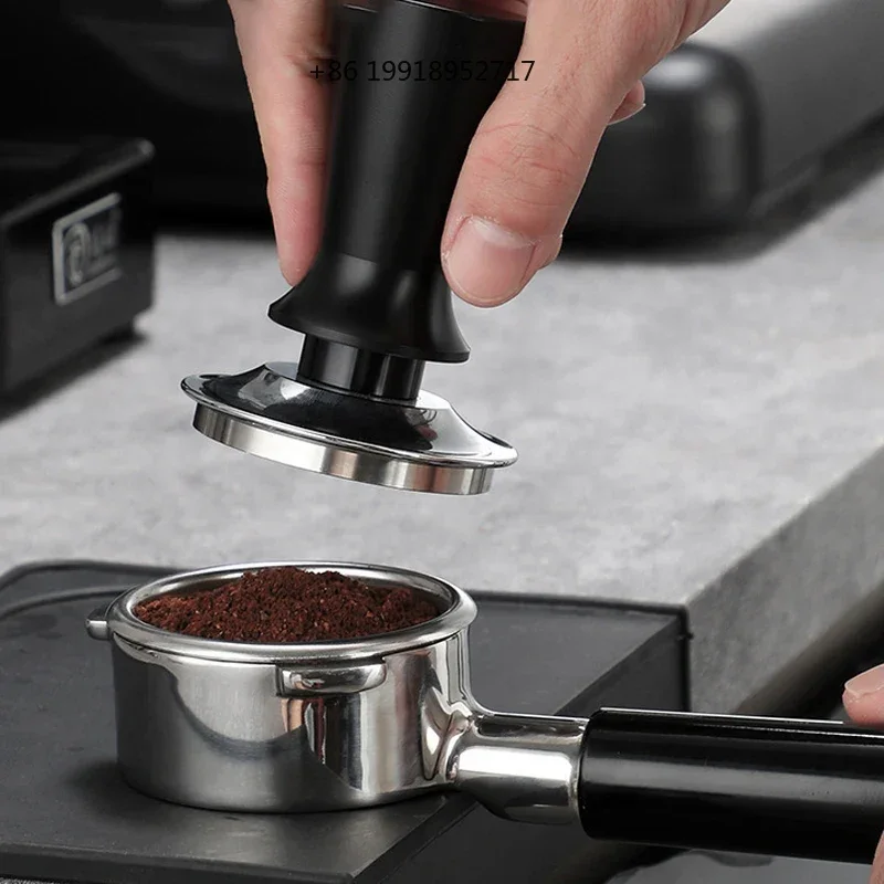 304 Stainless Steel Espresso Tamper Calibrated Spring Loaded Baristas Constant Balance Horizontal Filler 51/ 53/ 58mm Sizes JJ61