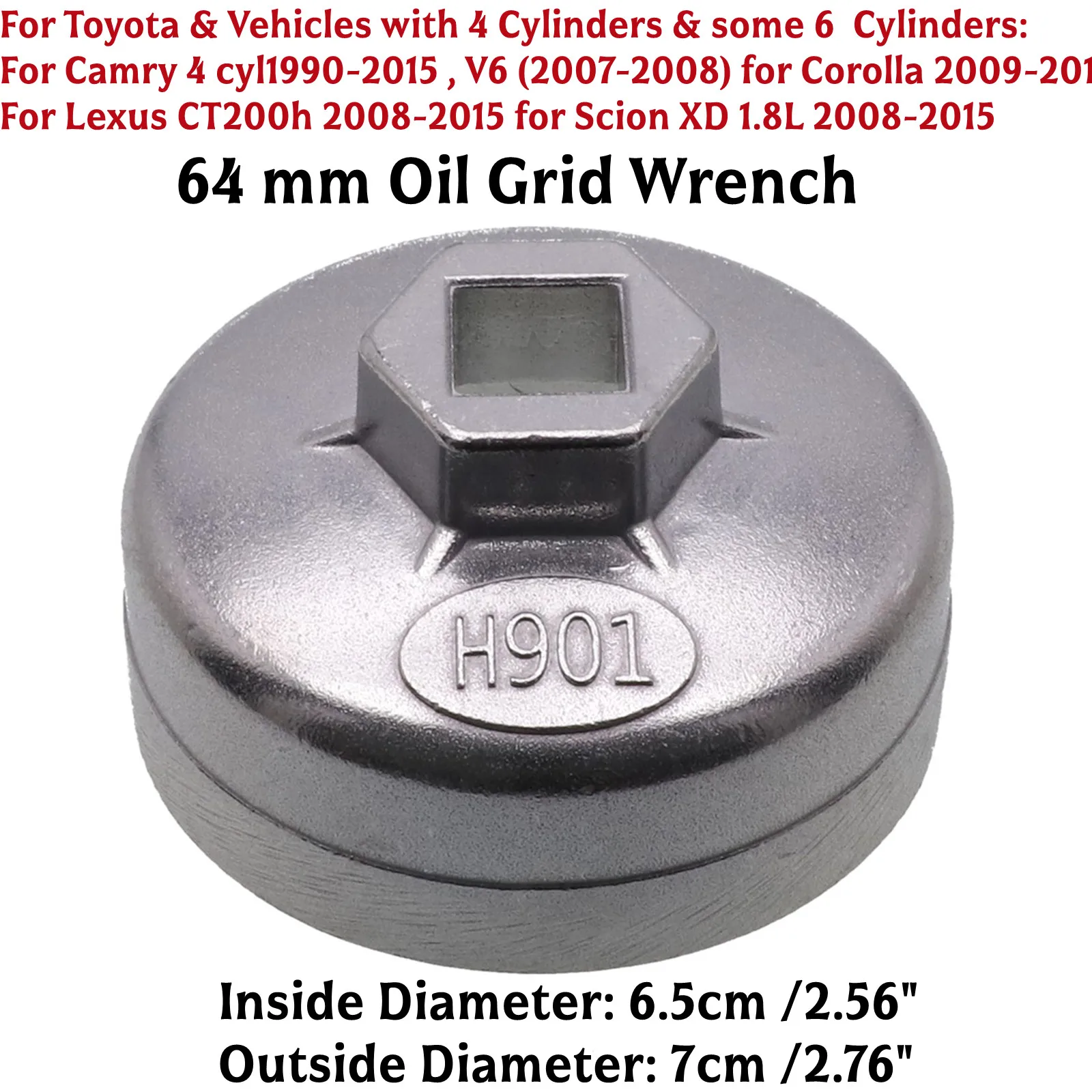 

Wrench 64mm Wrench Tools For Car Repair 14 Flutes Oil Filter Cap Remover 901 H901 Replace Automobiles Parts