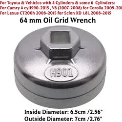 Wrench 64mm Wrench Tools For Car Repair 14 Flutes Oil Filter Cap Remover 901 H901 Replace Automobiles Parts