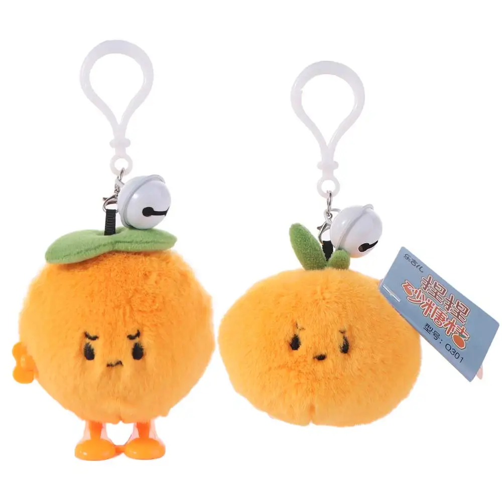 

Bag Hanging Tangerine Plush Keychain Squeeze Stuffed Dolls Plush Orange Key Chain Cartoon Soft Tangerine Car Key Ring