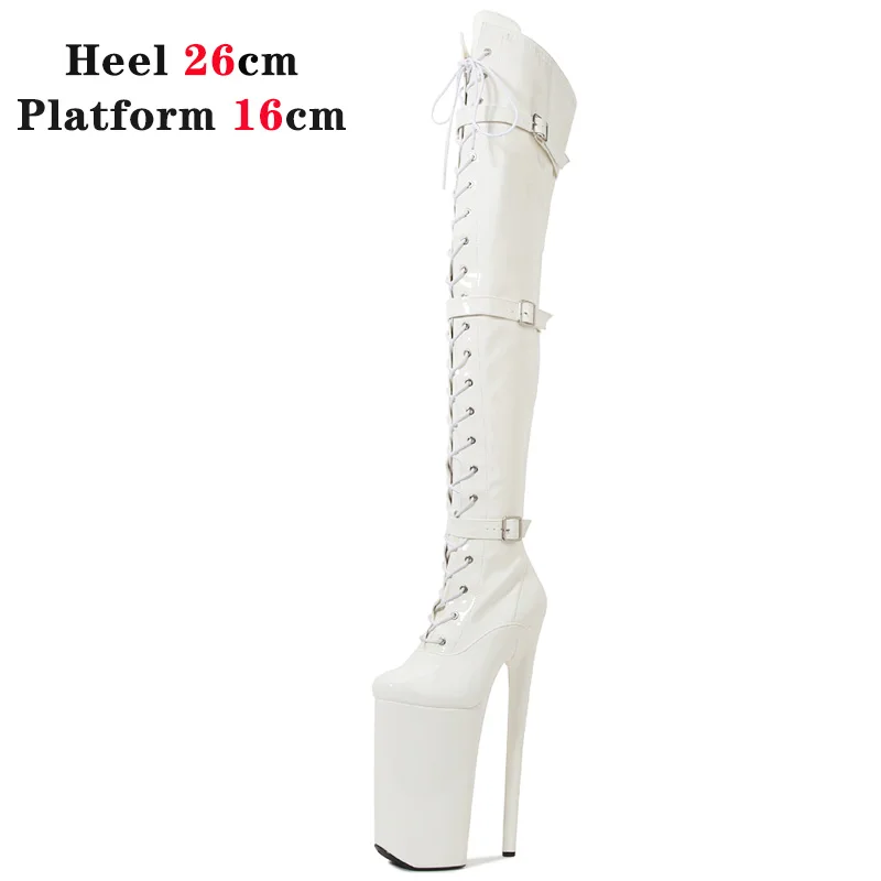 Voesnees 26cm Super Hohe Ferse Oberschenkel Hohe Stiefel Sexy Frauen Schuhe Pole Dance Stripper Schuhe Plattform Über-die-knie Zip Gabelung Hohe Stiefel 5