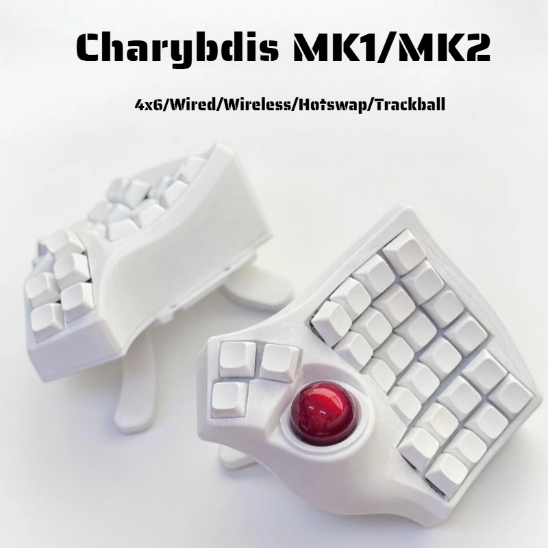 Charybdis MK2 Split Keyboard Kit 4x6 Custom Wired/Wireless Hotswap Mechanical Keyboard Plam Rest/stand/Trackball Game Accessory