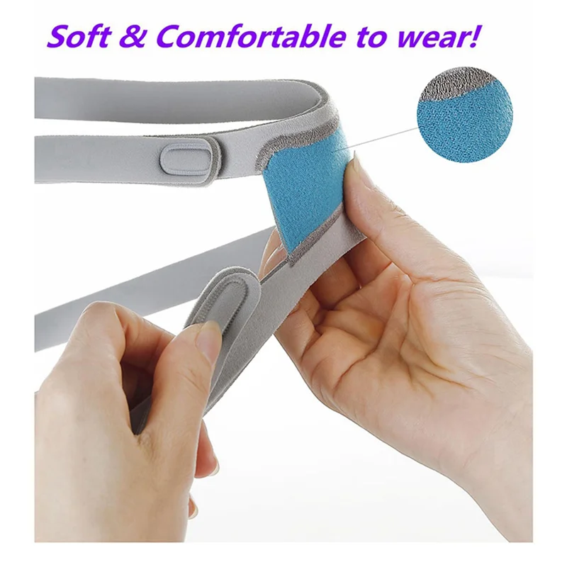 

2X Replacement Headgear Strap With Clips Compatible For Airfit F30I,F30I Headgear With Stronger Elasticity