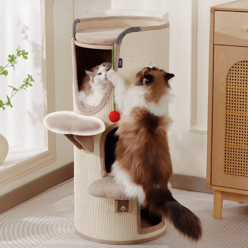 Multifunctional Cat Climbing Frame Wear-resistant Sisal Scratching Post Multi-layer Cat Bed Cat Toys Pet Supplies