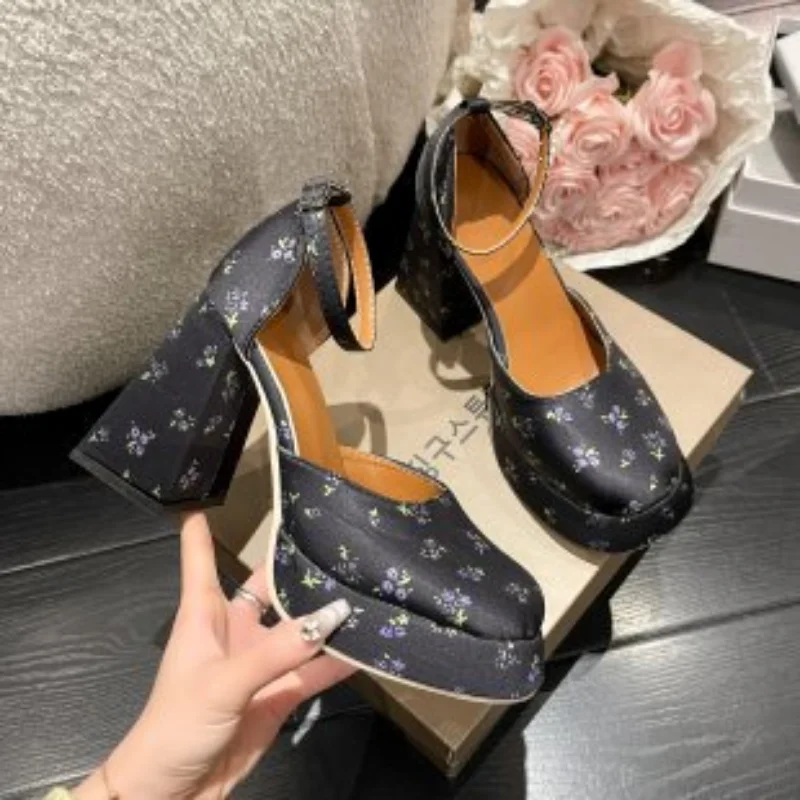 23 Spring Luxury Retro Ultra High Heels Shoe Platform Mary Jane Shoe Banquet Women Heels Designer ELegant Woman Heels Shoe Brand