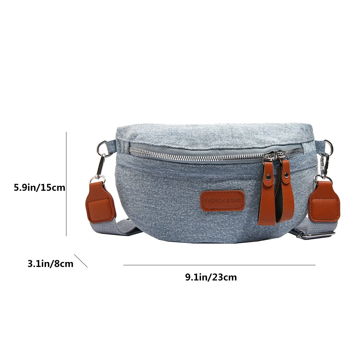 Anti theft Travel Waist Bag Composite Handbag For Women Casual Denim Crossbody Chest Bag Large Fanny Banana Belt Bag