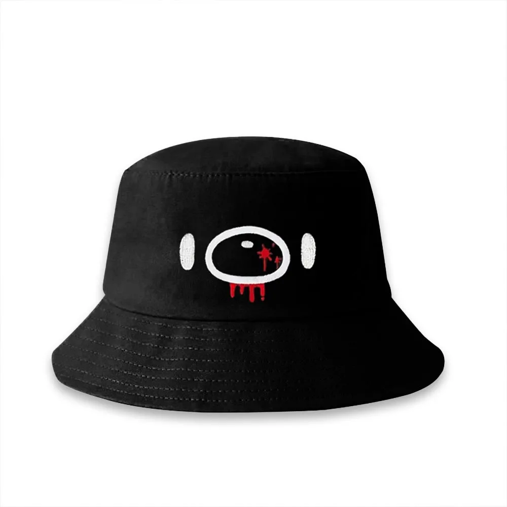 

Однотонная панама с вышитым мультяшным рисунком для весенней и летней моды, универсальная уличная модель в японском стиле.